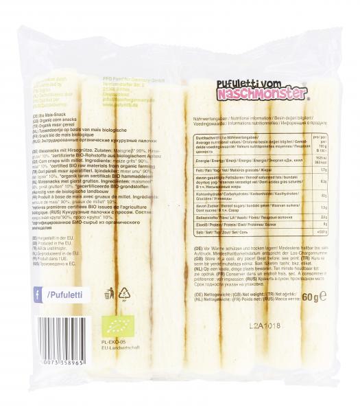 Pufuletti Bio Mais-Stangen mit Hirse