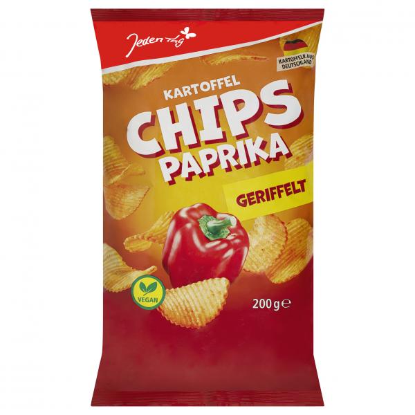 Jeden Tag Kartoffel Chips Paprika geriffelt