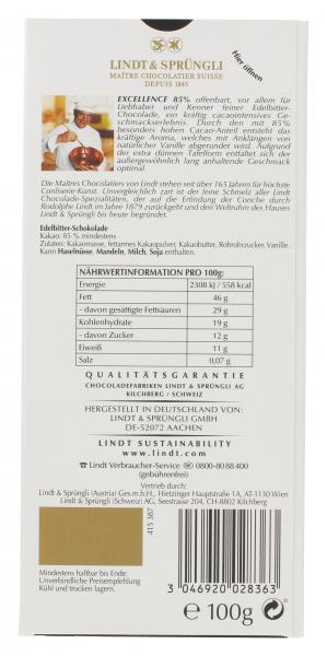 Lindt Excellence Edelbitter kräftig 85% 