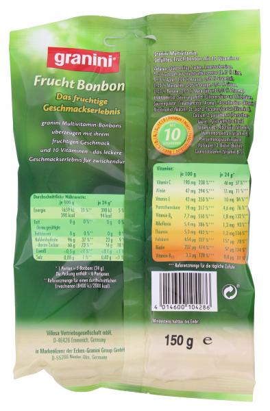 Granini Fruchtbonbons Multivitamin gefüllte Bonbons