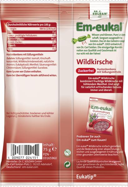 Em-eukal Hustenbonbons Wildkirsche zuckerfrei
