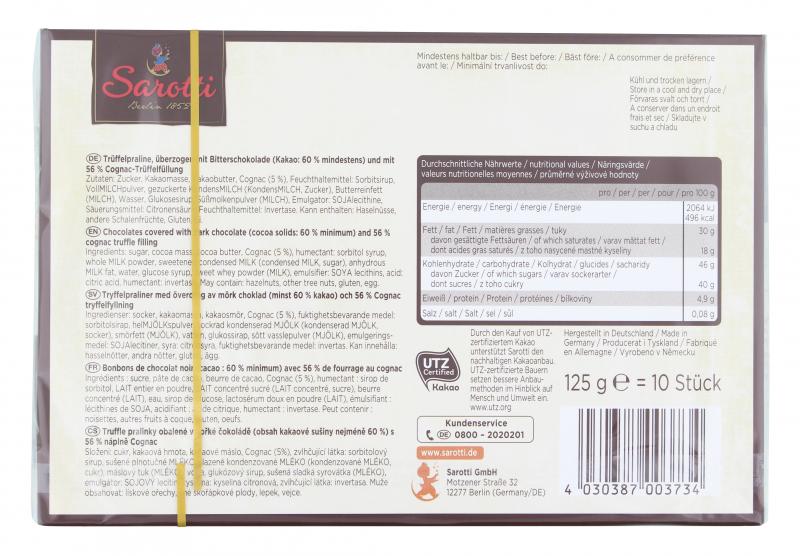 Sarotti Tiamo feinste Trüffel Cognac-Sahne