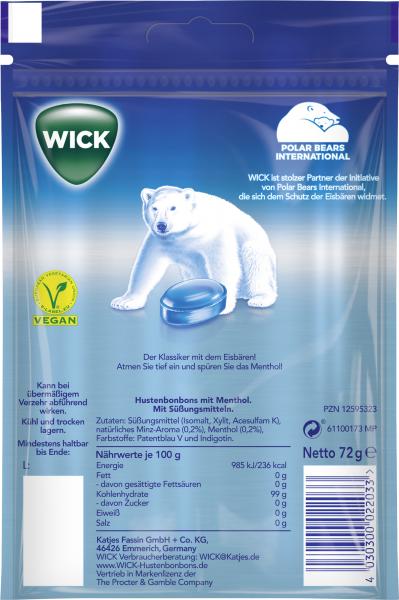Wick Blau Hustenbonbons mit Menthol ohne Zucker
