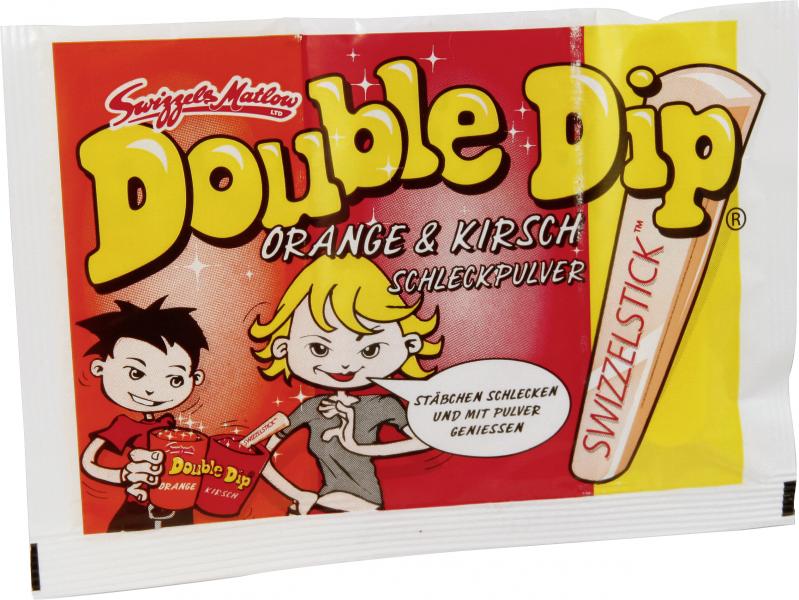 Swizzels Matlow Double Dip Schleckpulver mit Swizzelstick Orange & Kirsch