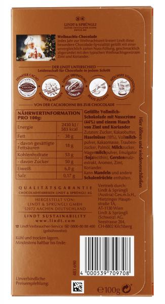 Lindt Weihnachts-Chocolade classic