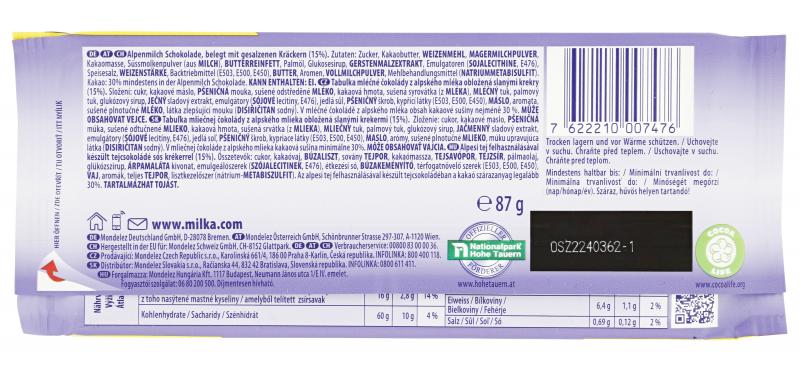 Milka Tafel Alpenmilch & Tuc Cracker