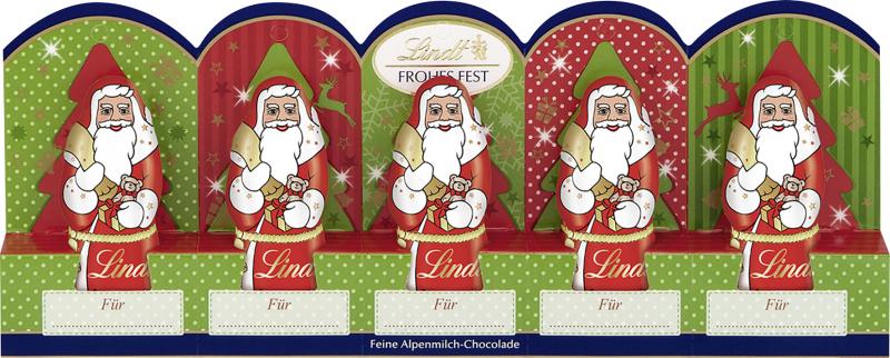 Lindt Mini-Weihnachtsmänner Vollmilch perforiert