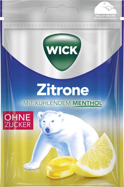 Wick Hustenbonbons Zitrone mit Menthol ohne Zucker