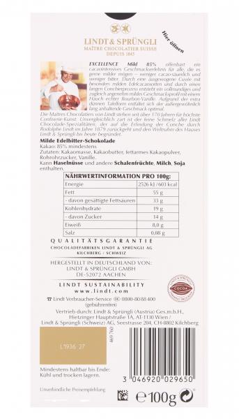 Lindt Excellence Edelbitter mild 85%