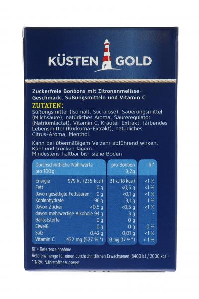 Küstengold Bonbons Zitronen-Melisse zuckerfrei