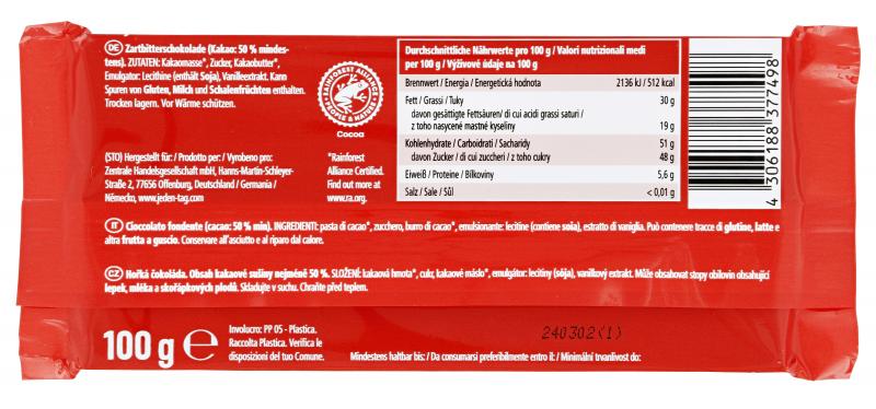 Jeden Tag Schokolade Zartbitter