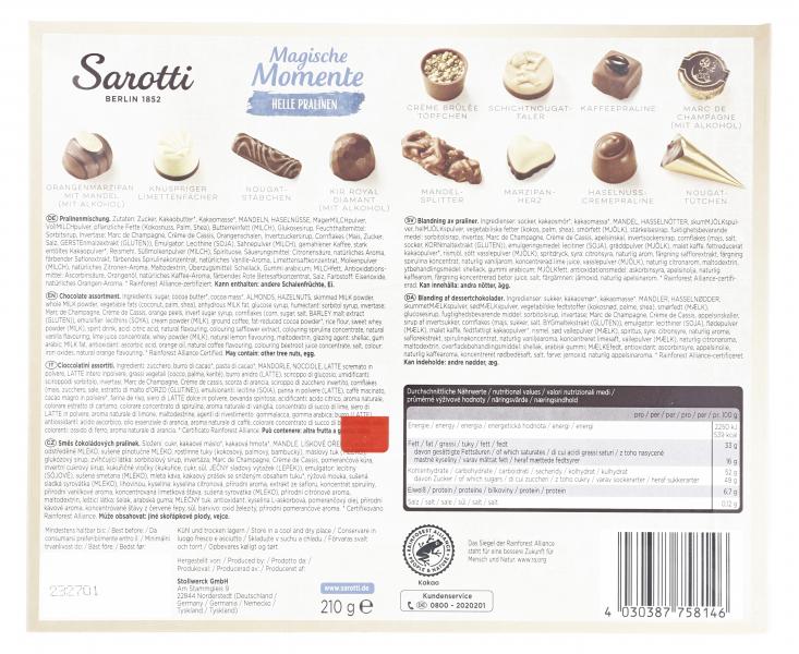 Sarotti Magische Momente Helle Pralinen