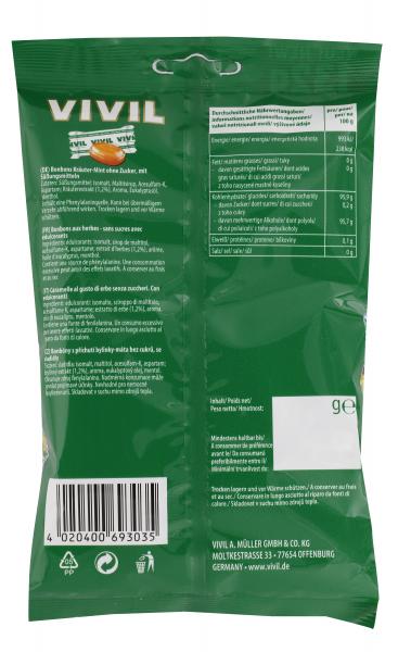 Vivil Hustenbonbons Kräuter Mint ohne Zucker