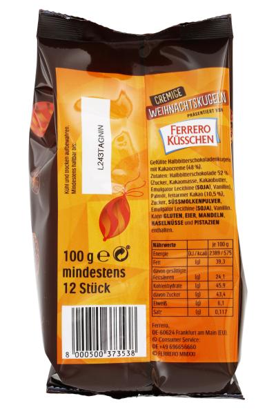Ferrero Küsschen Cremige Weihnachtskugeln Zartbitter