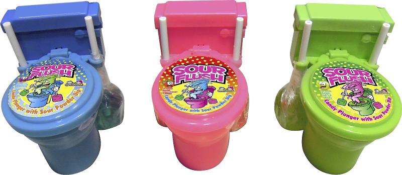 Sour Flush Candy Plunger with Sour Powder Dip
