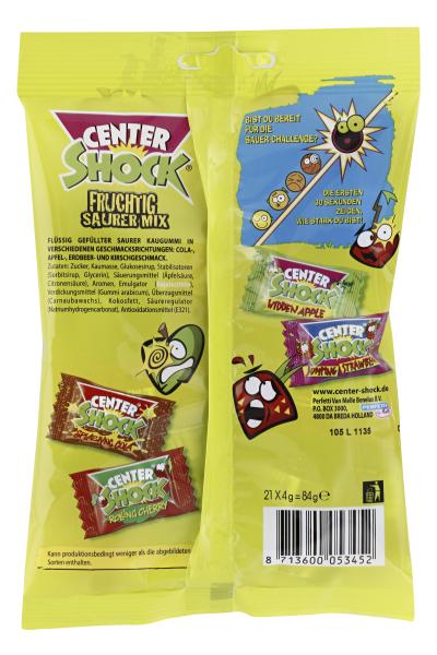 Center Shock Fruchtig Sauer Saurer Kaugummi mit Füllung
