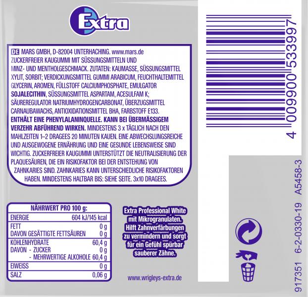 Wrigleys Extra Professional White Dragees