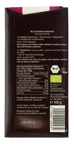 Alnatura Feine Bitter Schokolade 70%