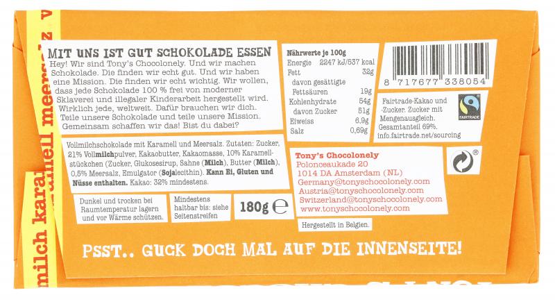 Tony's Chocolonely Vollmilchschokolade Karamell Meersalz