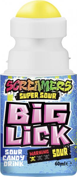 Zed Candy Screamers Super Sour Big Lick Blue Razz Sour Candy Drink
