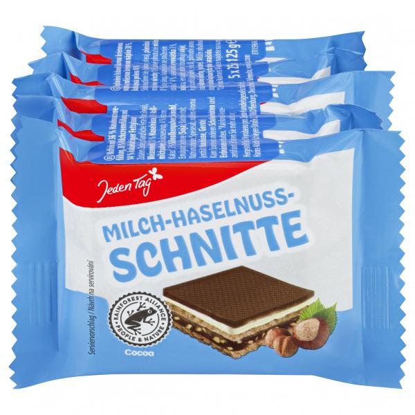Jeden Tag Milch-Haselnuss-Schnitte
