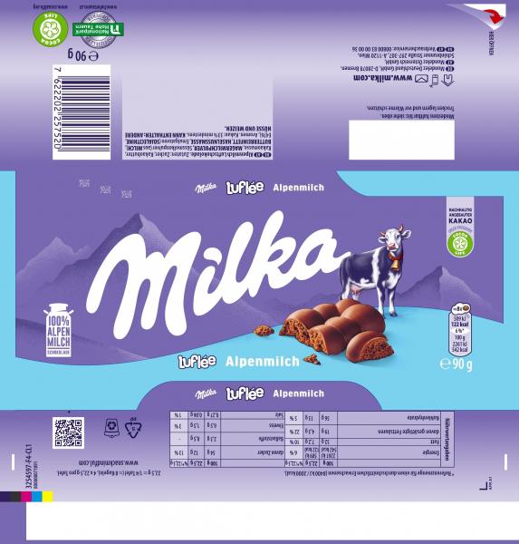 Milka Tafel Luflée Alpenmilch