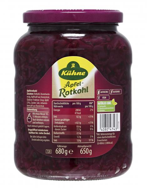 Kühne Apfelrotkohl mit Apfelstückchen