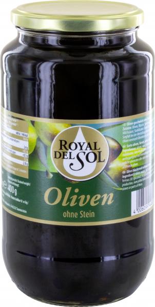 Royal del Sol geschwärzte Oliven ohne Stein