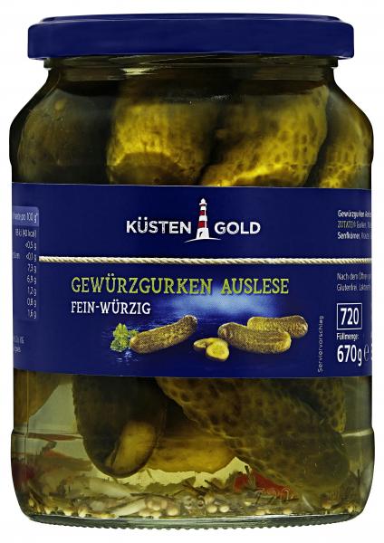 Küstengold Gewürzgurken Auslese fein-würzig