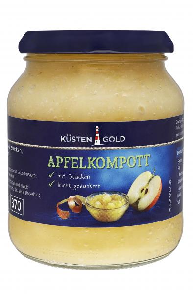 Küstengold Apfelkompott mit Stücken gezuckert