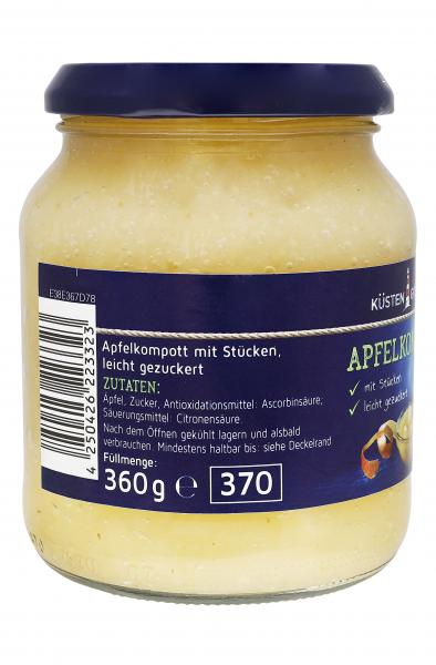 Küstengold Apfelkompott mit Stücken gezuckert