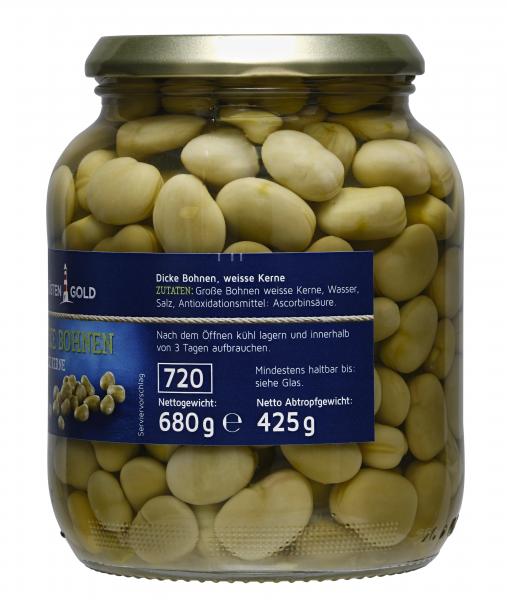 Küstengold Dicke Bohnen weiße Kerne