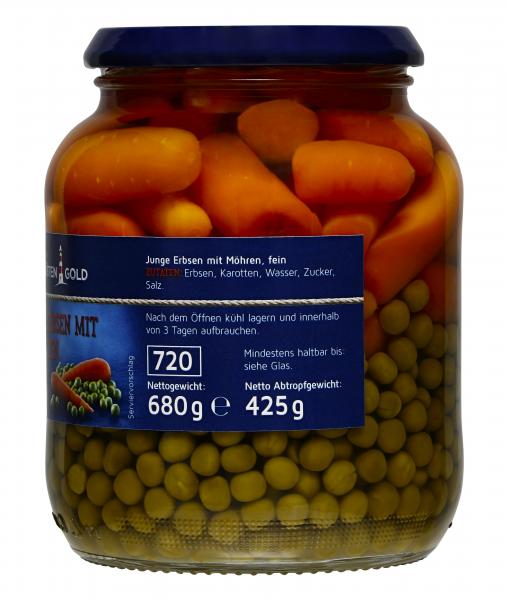 Küstengold Junge Erbsen mit Möhrchen fein