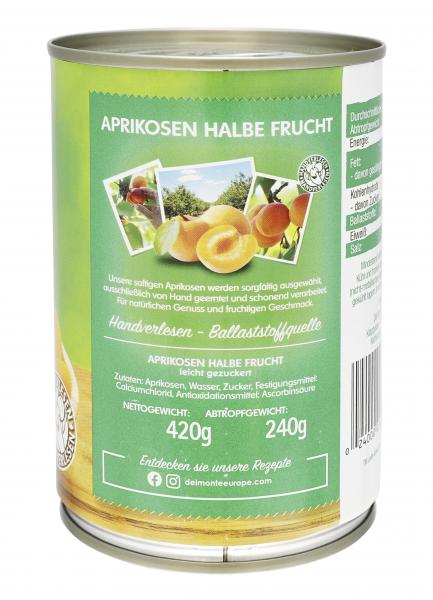 Del Monte Aprikosen halbe Frucht leicht gezuckert