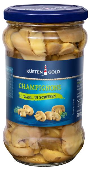 Küstengold Champignons in Scheiben 1. Wahl