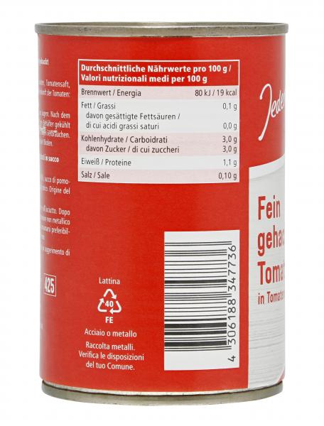 Jeden Tag Fein gehackte Tomaten