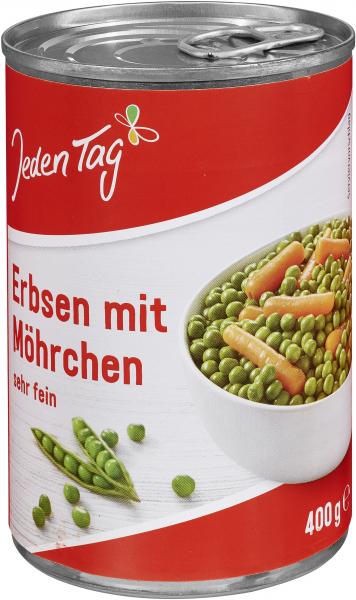 Jeden Tag Erbsen mit Möhrchen sehr fein