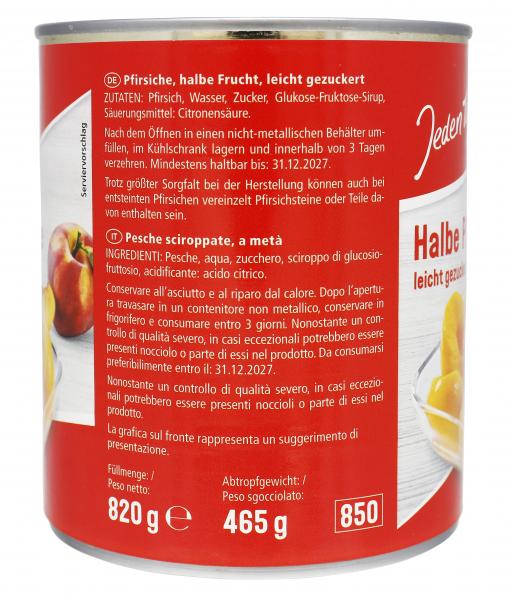 Jeden Tag Halbe Pfirsiche leicht gezuckert