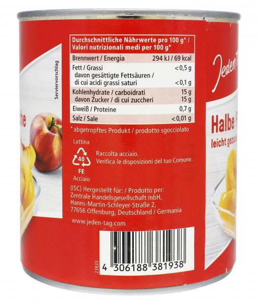 Jeden Tag Halbe Pfirsiche leicht gezuckert