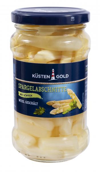 Küstengold Spargelabschnitte mit Köpfen weiß geschält