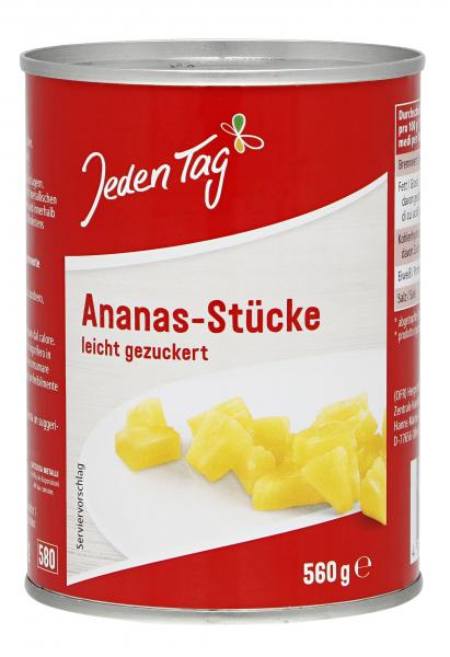 Jeden Tag Ananas Stücke leicht gezuckert