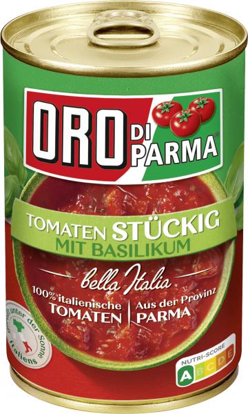 Oro di Parma Tomaten stückig mit Basilikum