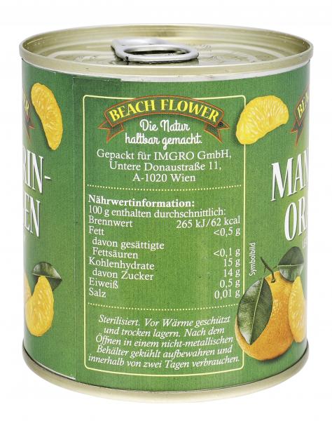 Beach Flower Mandarin Orangen leicht gezuckert
