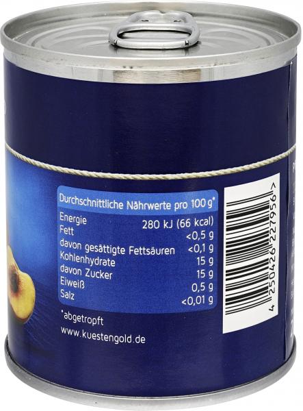 Küstengold Pfirsiche geschnitten