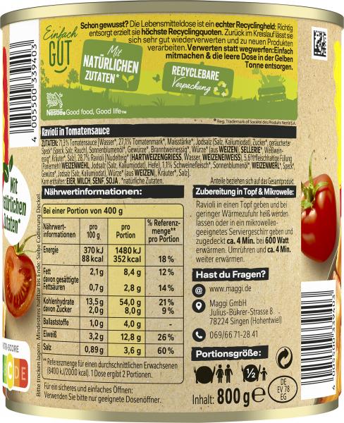 Maggi Ravioli in Tomatensauce