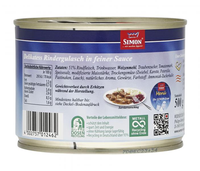 Simon Delikatess Rindergulasch in feiner Sauce