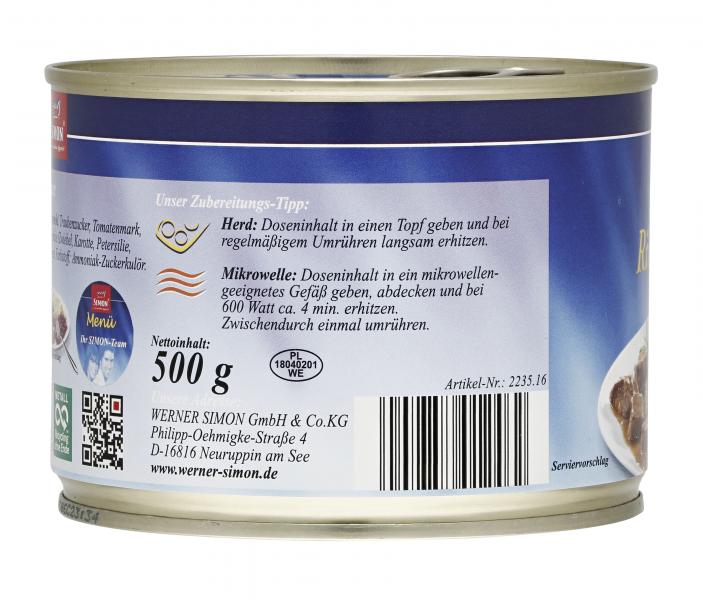 Simon Delikatess Rindergulasch in feiner Sauce