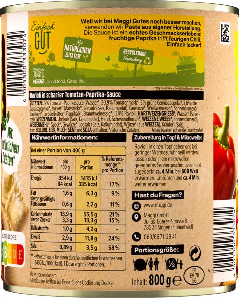 Maggi Ravioli Diavoli in fruchtig-scharfer Tomatensauce