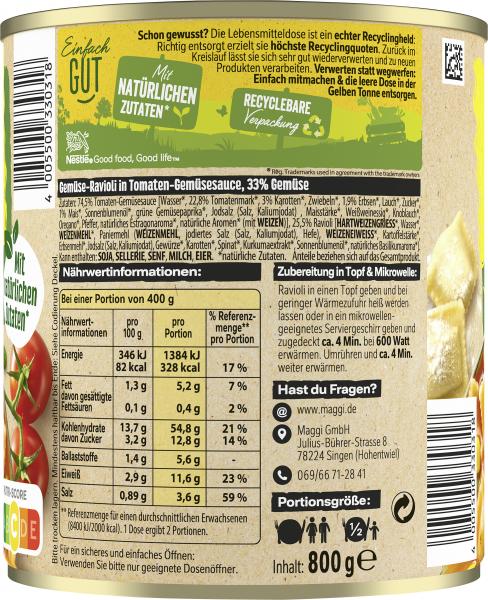 Maggi Gemüse Ravioli ohne Fleisch vegan