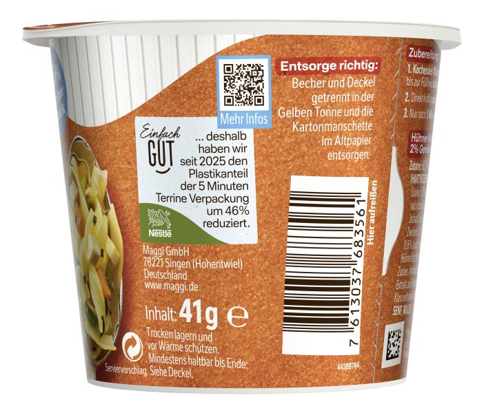 Maggi 5 Minuten Terrine Hühner Nudeltopf